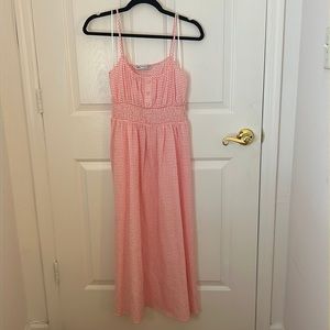 Zara pink checkered midi dress